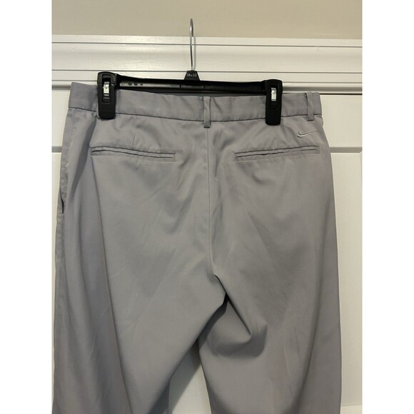 Nike Golf Dri Fit Stretch Straight Leg Flat Front Pants Size 32 X 32 Light Gray - Picture 4 of 5